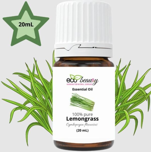 Eco Beauty Lemongrass Essential Oil 100% Pure & Natural - 20ml