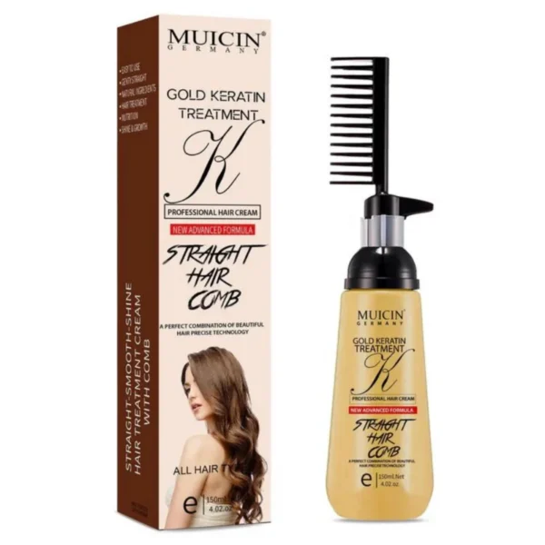 Muicin 24K Gold Luxe Hair Straightening Cream – Premium Smoothing & Shine Treatment