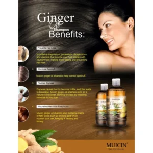 GINGER OIL SHAMPOO GINGEMBRE FOR ANTI-HAIR FALL & DANDRUFF CONTROL - DUAL ACTION SCALP CARE