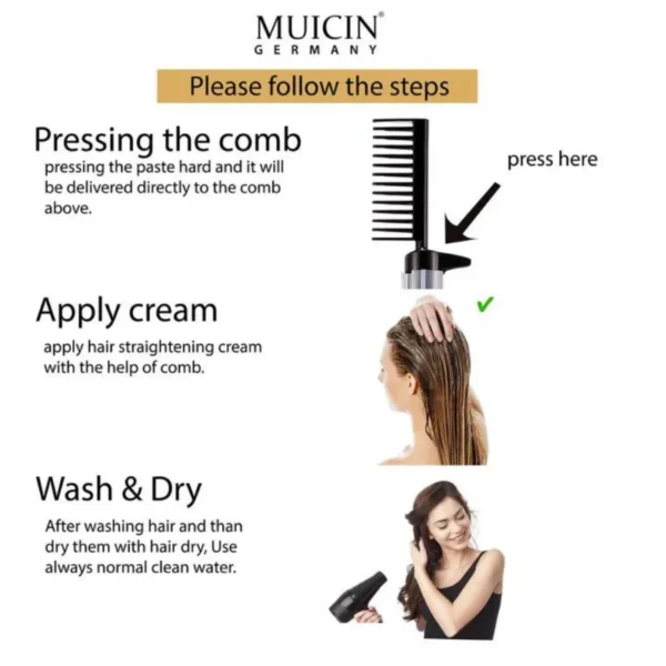 Muicin 24K Gold Luxe Hair Straightening Cream – Premium Smoothing & Shine Treatment