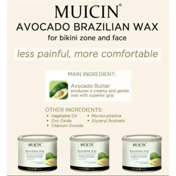 Muicin Avocado-Infused Brazilian Wax – Nourishing Hair Removal Solution