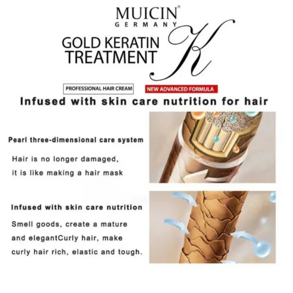 Muicin 24K Gold Luxe Hair Straightening Cream – Premium Smoothing & Shine Treatment