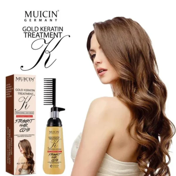 Muicin 24K Gold Luxe Hair Straightening Cream – Premium Smoothing & Shine Treatment